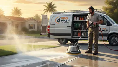 Concrete pressure cleaning in Houston, TX for driveways, patios, and walkways by Houston Paint Pros