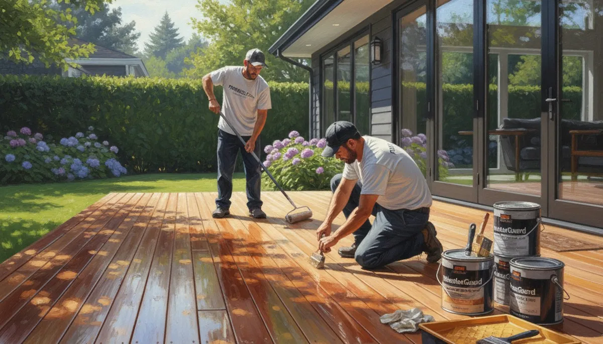 Deck sealing service in Houston, TX protects wood from humidity, rain, and sun damage