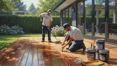 Deck sealing service in Houston, TX protects wood from humidity, rain, and sun damage