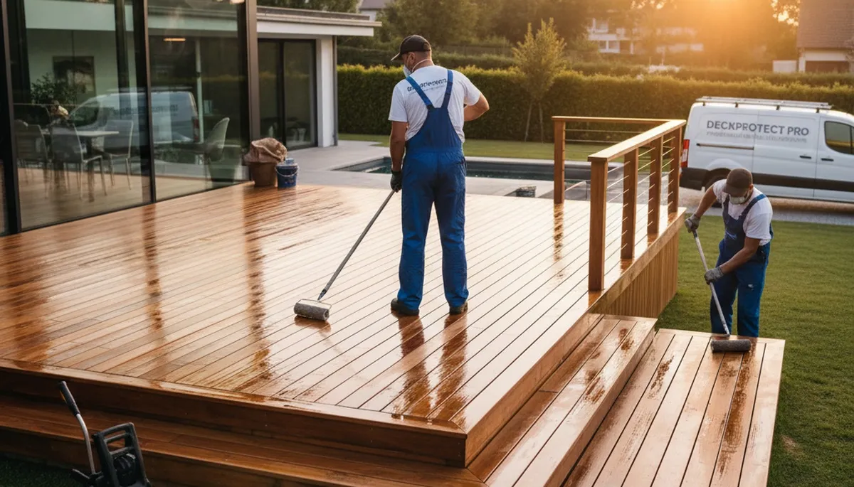 Deck sealing in Houston, TX by local painters protecting wood from sun, rain, and humidity