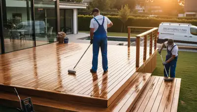 Deck sealing in Houston, TX by local painters protecting wood from sun, rain, and humidity