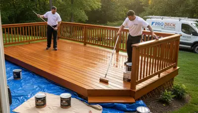 Professional deck staining in Houston, TX protects wood from sun and moisture damage