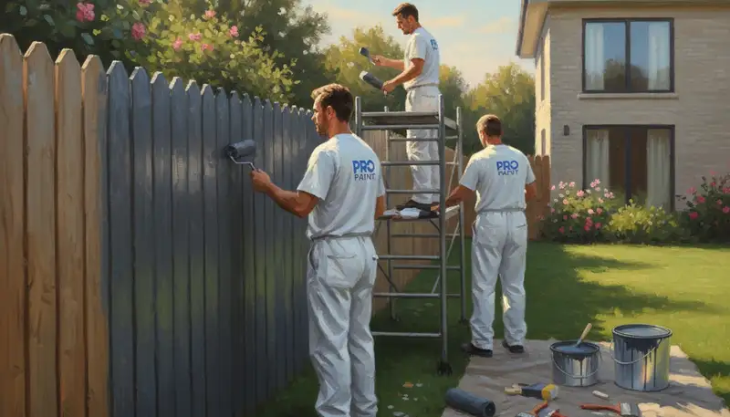 Fence painting in Houston, TX by Houston Paint Pros for durable curb appeal and weather protection