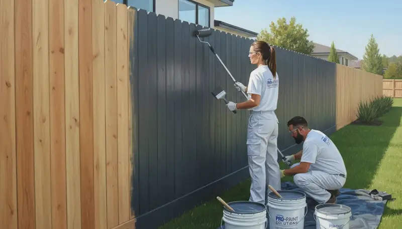 Fence painting in Houston, TX by Houston Paint Pros, protecting wood and metal fences from weather damage