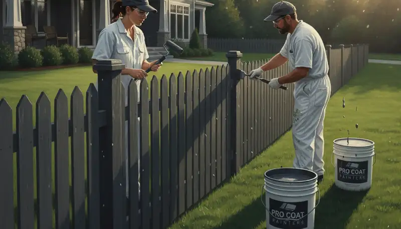 Fence painting in Houston, TX by Houston Paint Pros for durable curb appeal