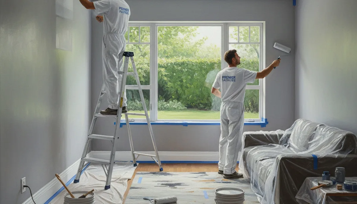Interior house painting in Houston, TX by professional painters applying durable finishes