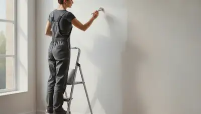 Professional paint touch-up on walls and trim in Houston, TX to refresh faded home surfaces