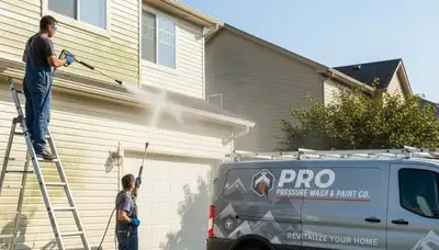 Vinyl siding pressure cleaning in Houston, TX to remove mold and grime from a home exterior